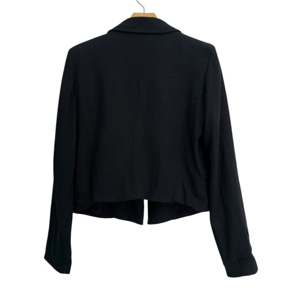 Jason Wu Linen Cropped Blazer in Black size Small - Picture 5 of 7